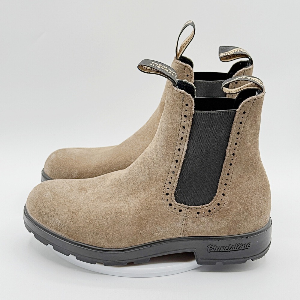 Blundstone Chelsea Boots 2516 HighTop Size 8 US Dark Mushroom Suede Brogue New - Picture 4 of 11